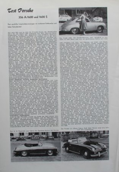 Porsche 356 A 1600 Modelprogram 1957 Carbrochure (2724)