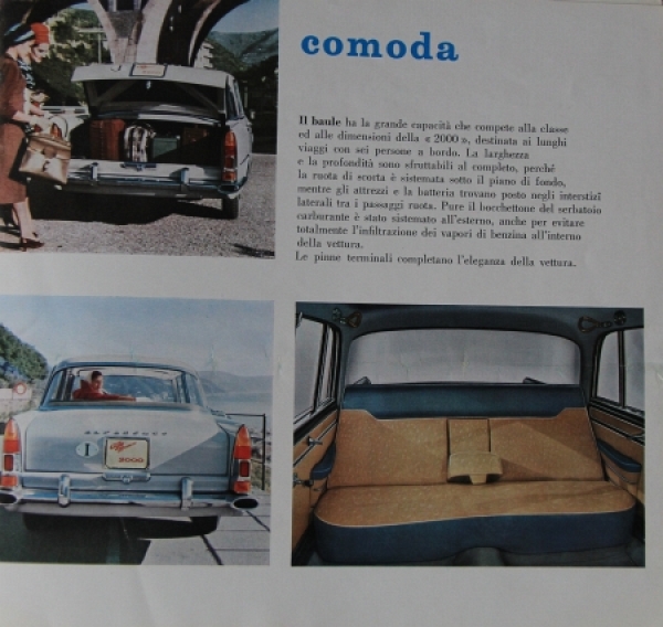 Alfa Romeo 2000 Berlina Monoscocca 1959 Carbrochure (4582)