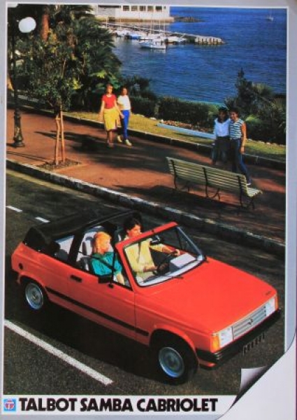 Talbot Samba Convertible Modelprogram 1983 Carbrochure (2866)