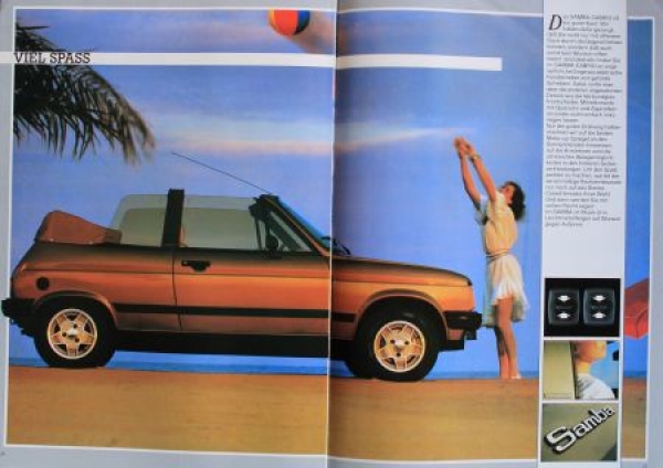 Talbot Samba Convertible Modelprogram 1983 Carbrochure (2866)