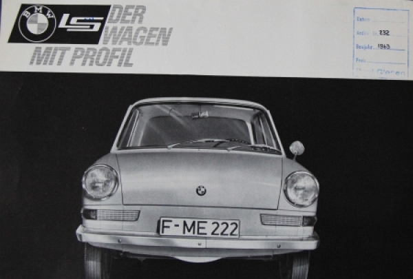 BMW 700 LS Modelprogram 1963 "Der Wagen mit Profil" Carbrochure (4733)