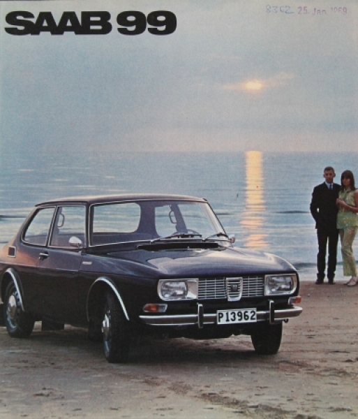 Saab 99 Modellprogramm 1968 Automobilprospekt (4747)