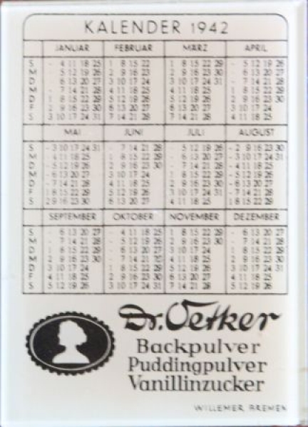Dr. Oetker Calendar-Mirror 1942 "Backpulver" (2837)
