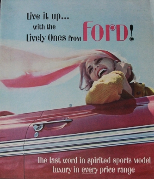 Ford Modelprogram 1962 "Live it up..." Carbrochure (4812)