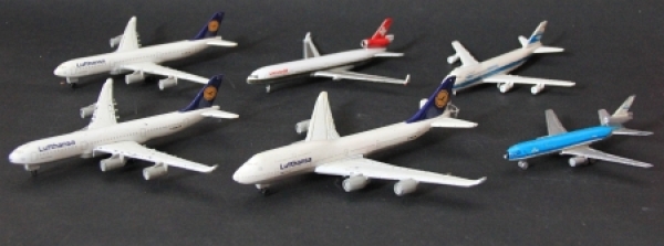 Schuco Boing 747 Aeroplanes 1975 six Metalmodels different Airlines (4827)