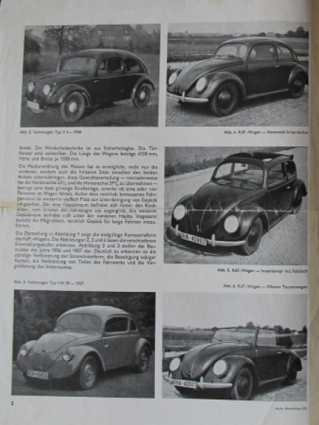 Volkswagen KdF Modelprogram 1938 "Entwicklung und Erprobung" Carbrochure (4833)