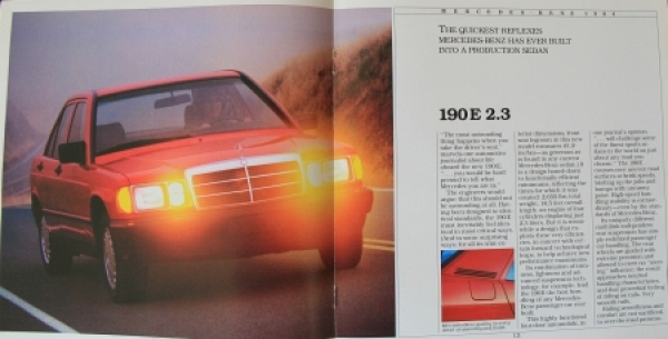 Mercedes-Benz 190 E 2.3 Modelprogram 1984 Carbrochure (4862)