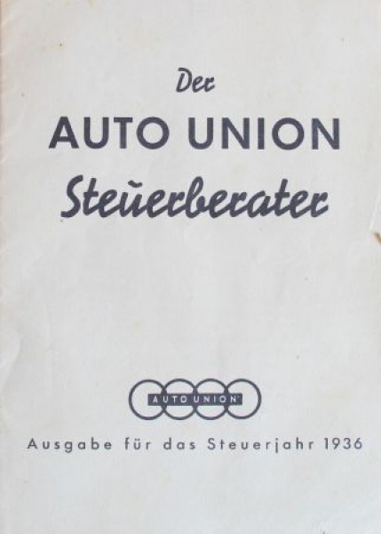 Auto-Union Modelprogram 1936 "Der Steuerberater" Carbrochure (1006)