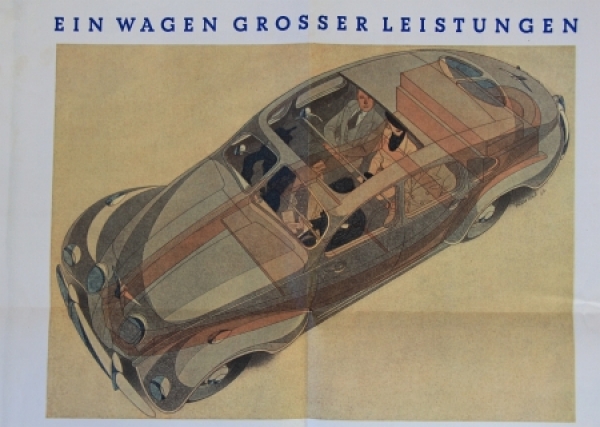 Adler 2,5 Litre Modelprogram 1938 Reuters-Drawing Carbrochure (4895)