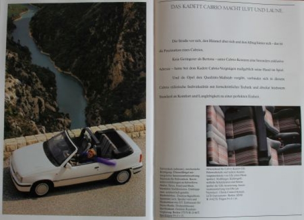 Opel Kadett Modelprogram 1987 Carbrochure (4507)