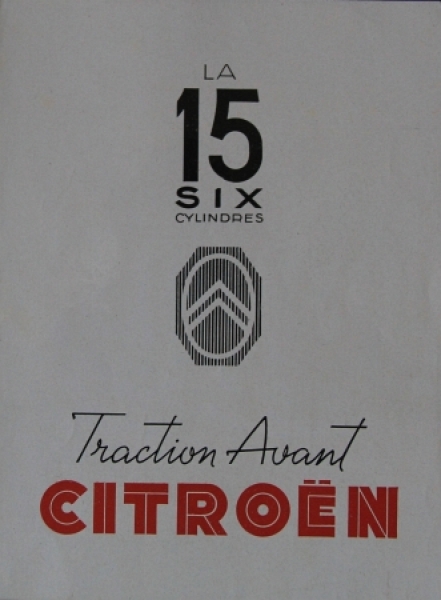 Citroen 15 CV Traction Avant Six Cylindres Modelprogram 1951 Carbrochure (4912)
