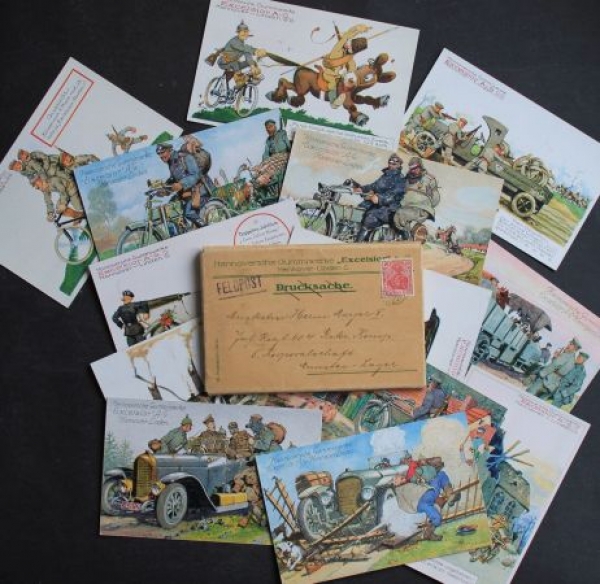 Excelsior Gummiwerke 1914 Postcard-Map with 16 original postcards (3028)