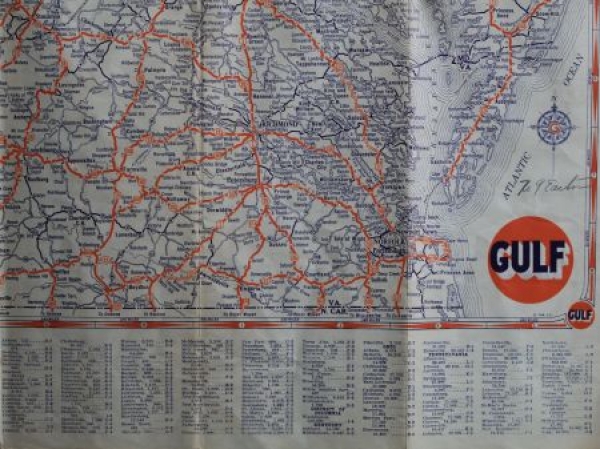 Gulf Motoroil Road-Map 1930 for Virginia, Maryland (3024)
