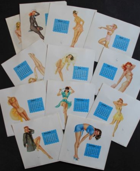 De-Soto Pin-Up Setup-Calendar 1948 Alberto Vargas Motives (3048)