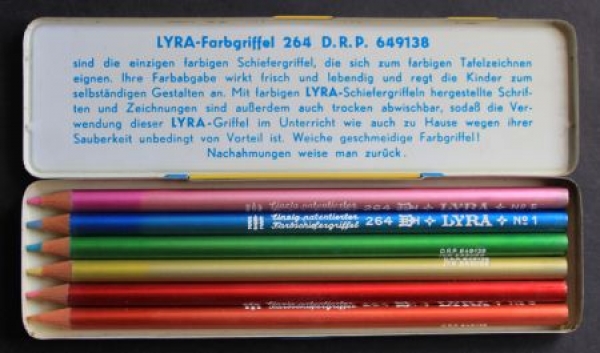 Lyra Colorpencil 1935 six pencils in original tinbox (2765)