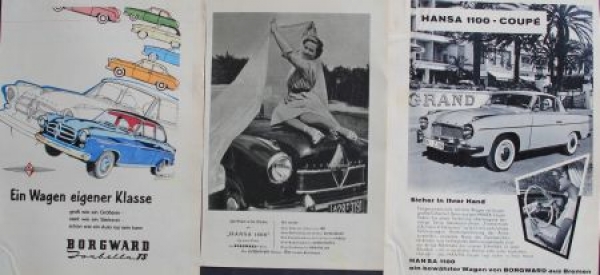 Borgward Lloyd Motorenwerke 1959 Konvolut Werbeblätter und Fotos (3057)