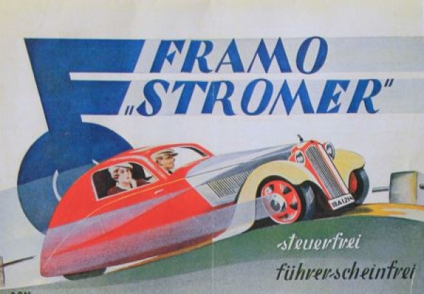 Framo Stromer Sedan Modelprogram 1933 Carbrochure (4087)