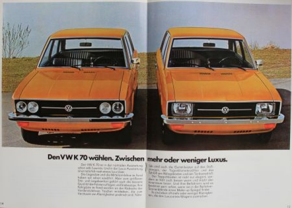 Volkswagen K 70 Modelprogram 1973 Carbrochure (6358)