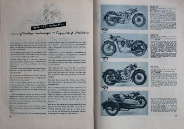 NSU Motorräder Modellprogramm 1938 "Wie wird man glücklicher Motorradbesitzer?" Motorradprospekt (6352)