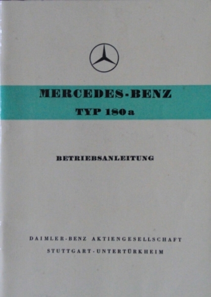 Mercedes-Benz 180a 1958 Betriebsanleitung (5067)