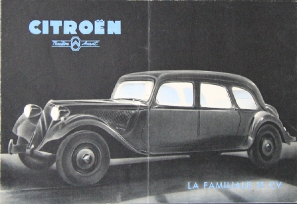 Citroen 11 CV Traction Avant Familiale Modelprogram 1954 Carbrochure (5103)