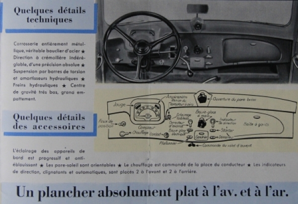 Citroen 11 CV Traction Avant Familiale Modelprogram 1954 Carbrochure (5103)
