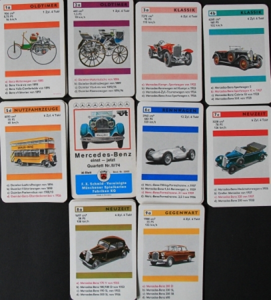 Schmid Spiele "Mercedes-Benz einst - jetzt" 1967 Cardgame (5138)