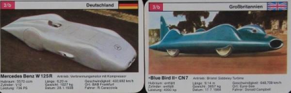 Schmid Spiele "Weltrekordfahrzeuge" 1968 Cardgame (5142)