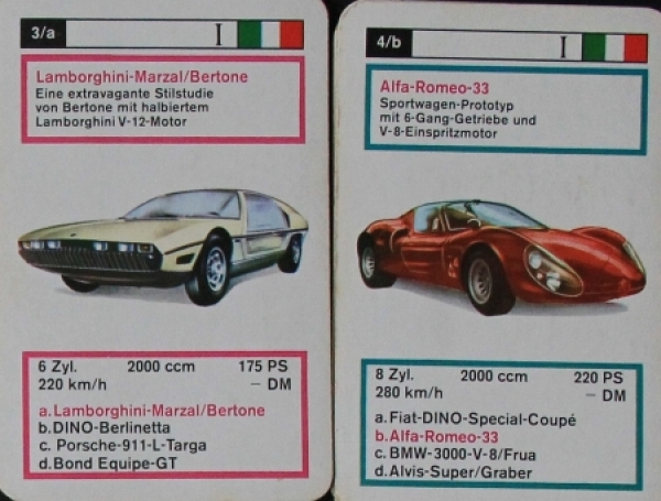 Altenburg Spielkarten "Testwagen - Experimental-Fahrzeuge" 1967 Cardgame (5145)