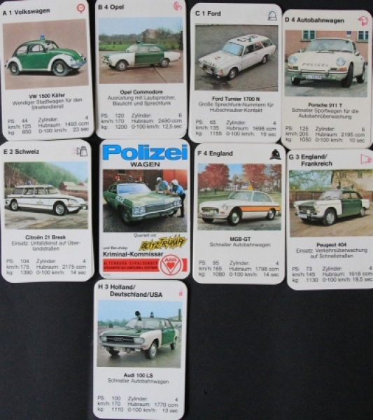 Altenburg Spielkarten "Polizeiwagen" Policecar-Cardgame 1969 (5147)
