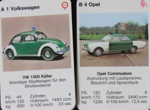 Altenburg Spielkarten "Polizeiwagen" Policecar-Cardgame 1969 (5147)