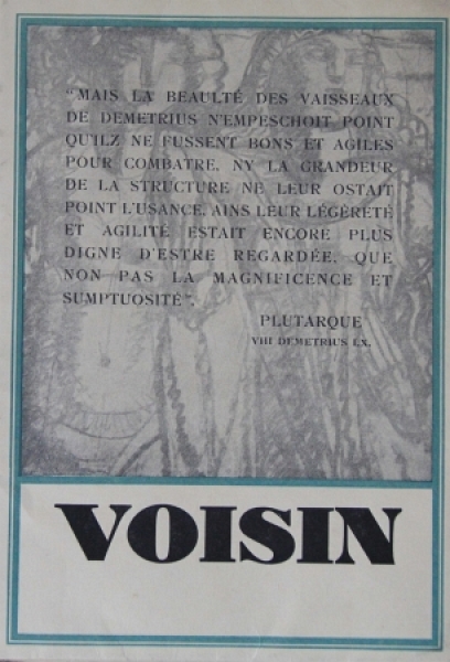 Voisin 22 CV 12 cylindre Modelprogram 1930 Carbrochure (5185)