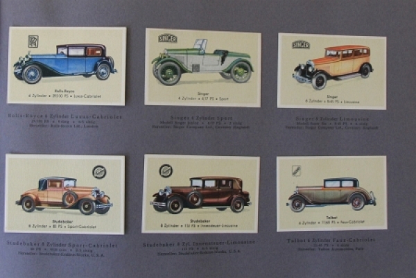 Abdulla Cigarettes "Automobile der bekanntesten Marken" 1928 Car-Scrapbook  (5237)