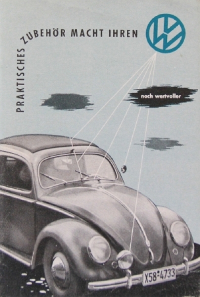Volkswagen Beetle Modelprogram 1958 "Praktisches Zubehoer" Carbrochure (5241)