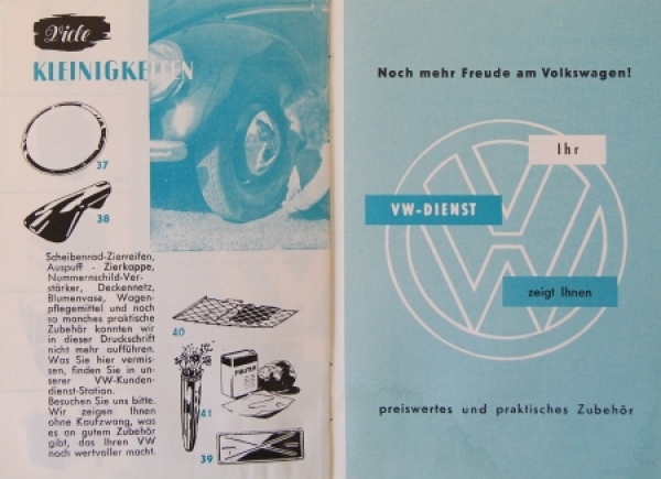 Volkswagen Beetle Modelprogram 1958 "Praktisches Zubehoer" Carbrochure (5241)