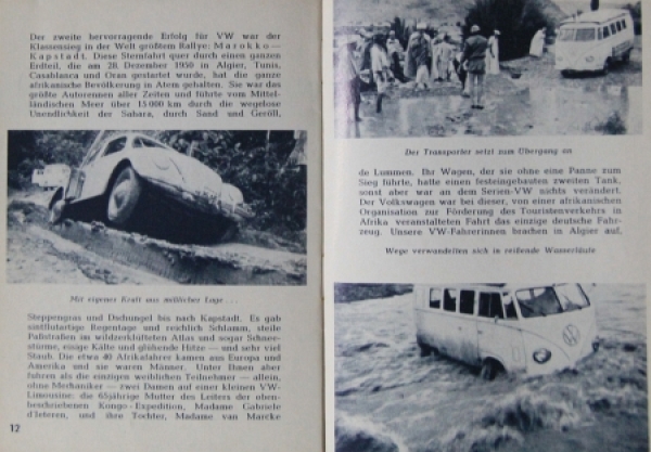 Volkswagen Modelprogram 1951 "Im VW quer durch Afrika" Carbrochure (5287)