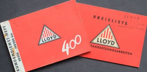 Lloyd LP 400 Customerservice-Booklet 1954 pricelist (5267)