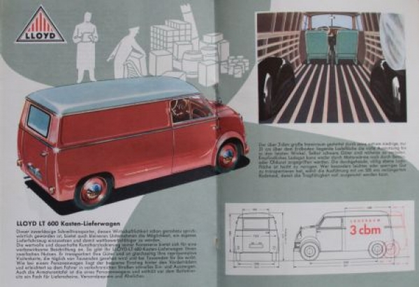 Lloyd LT 600 Transporter Modelprogram 1958 Carbrochure (5266)