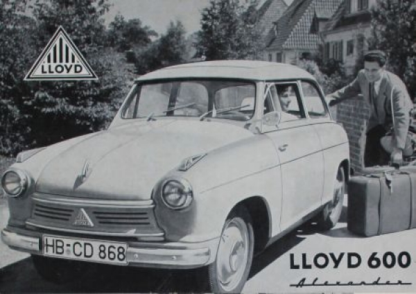 Lloyd Alexander 600 Modelprogram 1957 Carbrochure (8461)