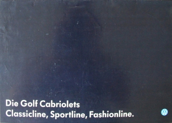 Volkswagen Rabbit Convertible Modelprogram 1991 "Die Golf Cabriolets" Carbrochure (5333)