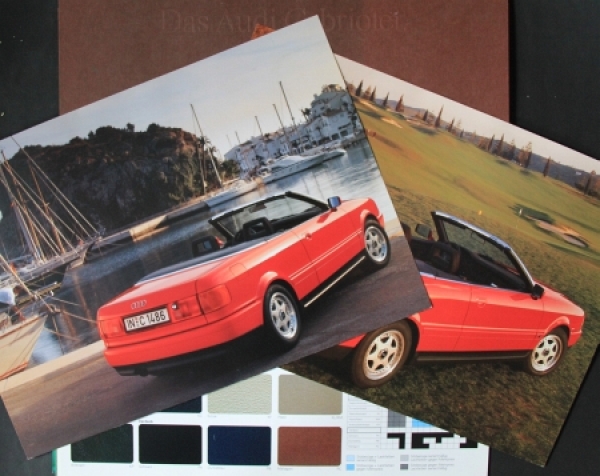 Audi Modellprogramm 1990 "Das Audi Cabriolet" Carbrochure-Map (5357)