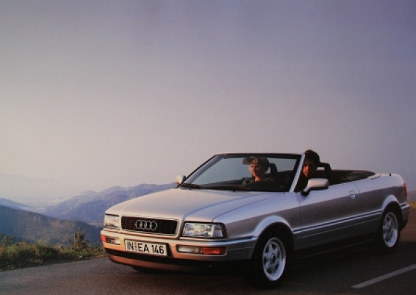 Audi Modellprogramm 1990 "Das Audi Cabriolet" Carbrochure-Map (5357)
