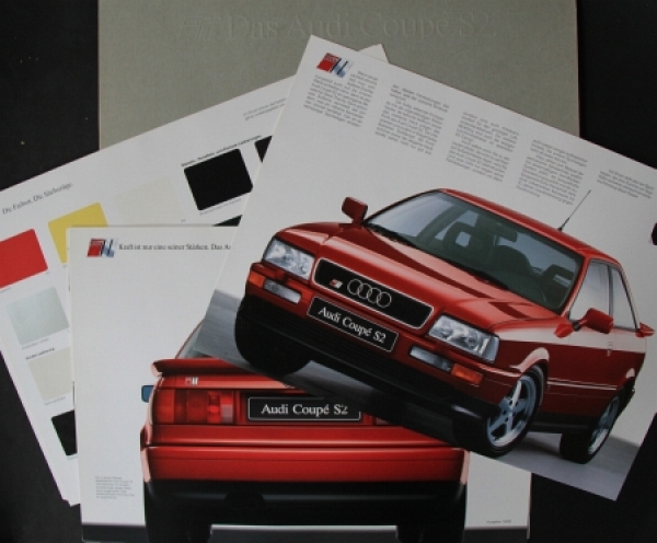 Audi Modellprogramm 1990 "Das Audi Coupe S2" Carbrochure-Map (5363)