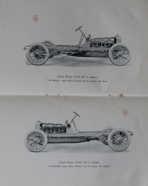 Brasier Automobiles Modellprogramm 1908 Automobilprospekt (5387)