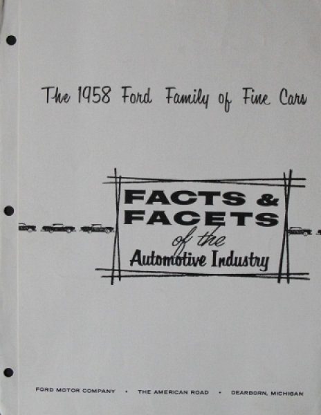 Ford Modelprogram 1958 "Family of fine cars - Facts & Facets"  Carbrochure (5392)