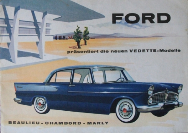 Simca Vedette Modelprogram 1954 Carbrochure (5397)