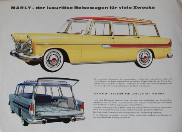 Simca Vedette Modellprogramm 1954 Automobilprospekt (5397)