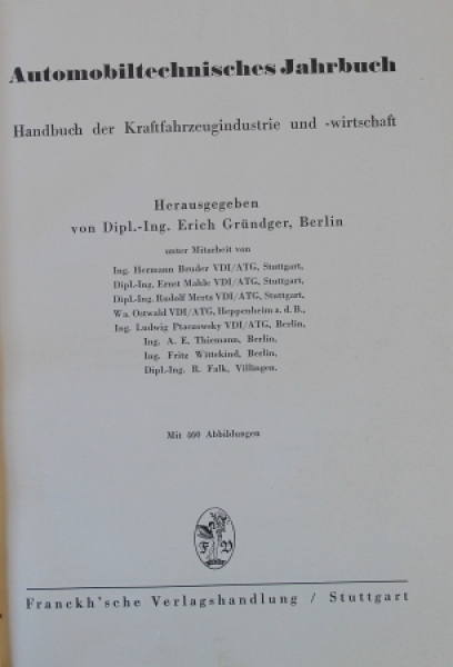 Gruendger "Automobiltechnisches Jahrbuch" Automotiv-Yearbook 1936 (9349)