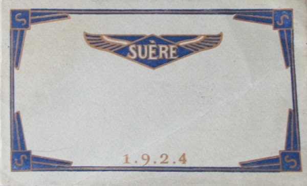 Suere Modellprogramm 1924 Automobilprospekt (5443)