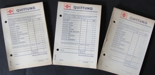 Gasolin Receiptbook 1964 Nitag Gasstation 100 sheeds (0669)